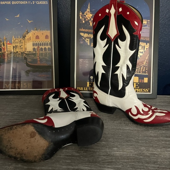 Size 8 B - Larry Mahan Womens Vintage Cowboy Western Boots | Cowgirl - Picture 7 of 8